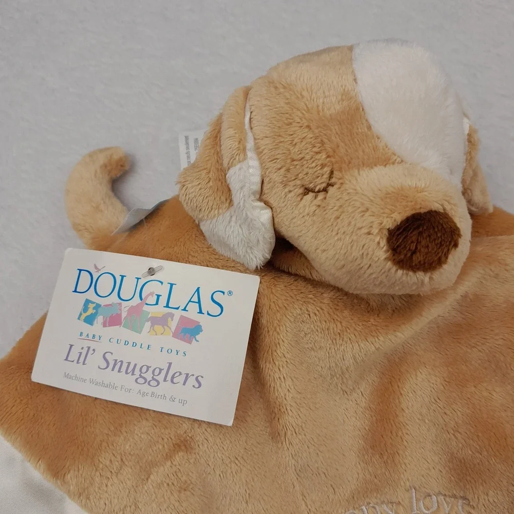 Douglas Baby Lil Snugglers Puppy Love Security Blanket Tan Dog Lovey 1406 NWT